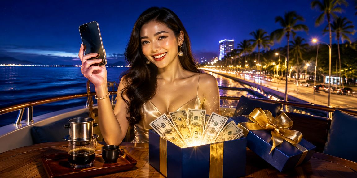 Người dùng tại Phan Thiết đọc phân tích kèo trên điện thoại bên ly cà phê buổi sáng